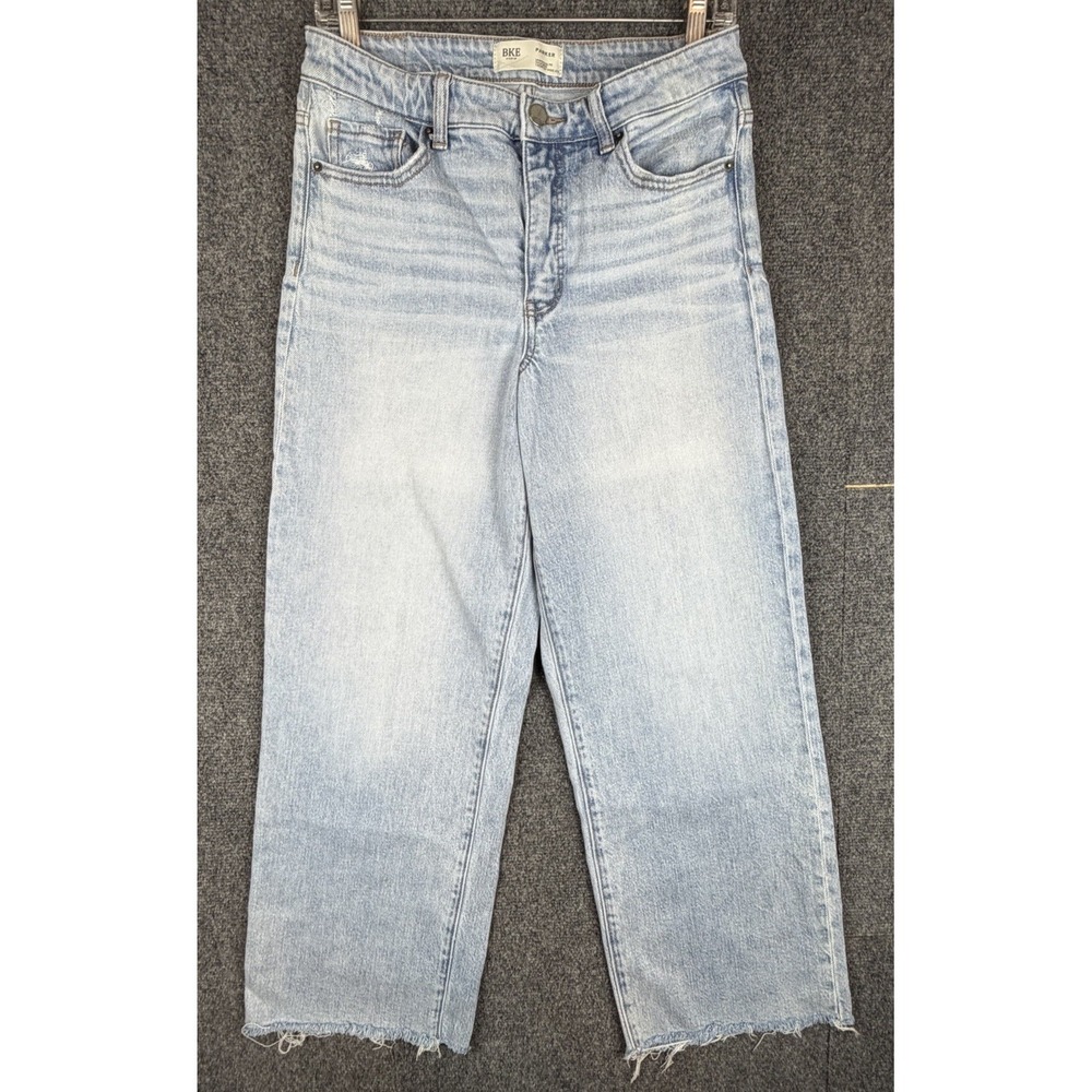 BKE Parker Denim Universal Fit Cropped Wide Leg Jeans Women Size 27x28 Light